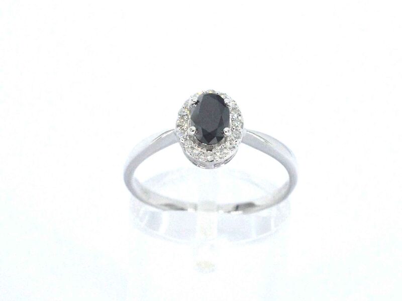 Witgouden ring met een grote zwarte diamant en natuurlijke witte diamanten – foto 5 – kavel bij Onlineveilingmeester