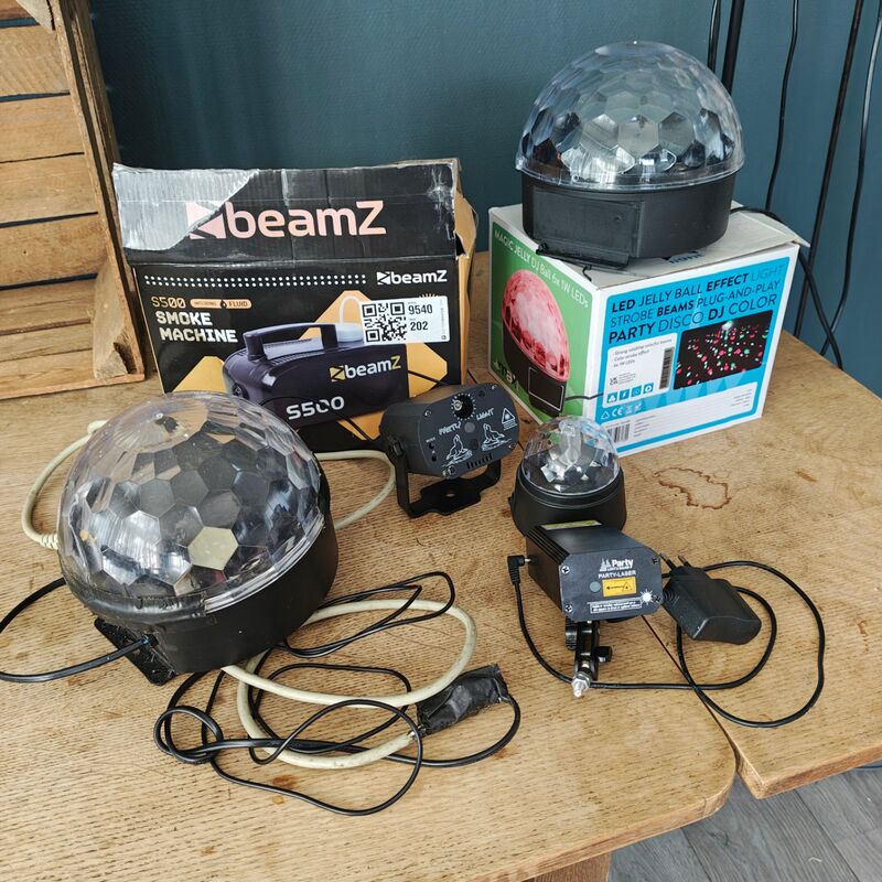 Rookmachine met discolamp en laser, BeamZ, S500