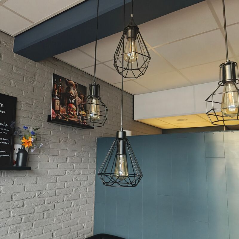 Set van 3 hanglamp, zwart