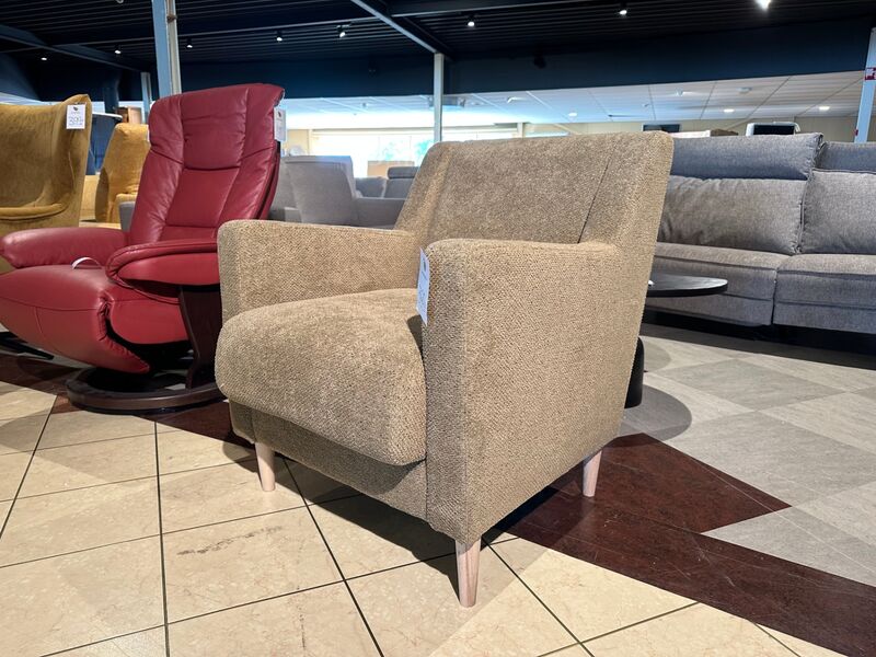 Fauteuil, lichtbruin/grijs – foto 2 – kavel bij Onlineveilingmeester, Joure