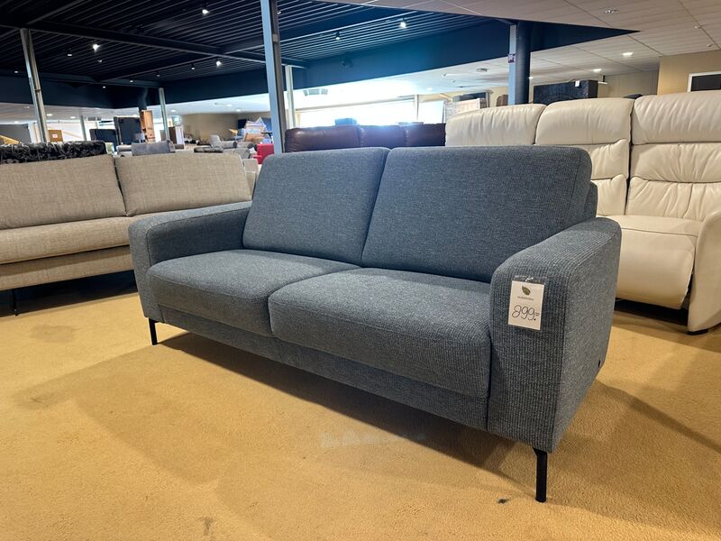 2-zits bank, grijs/blauw – kavel bij Onlineveilingmeester, Joure