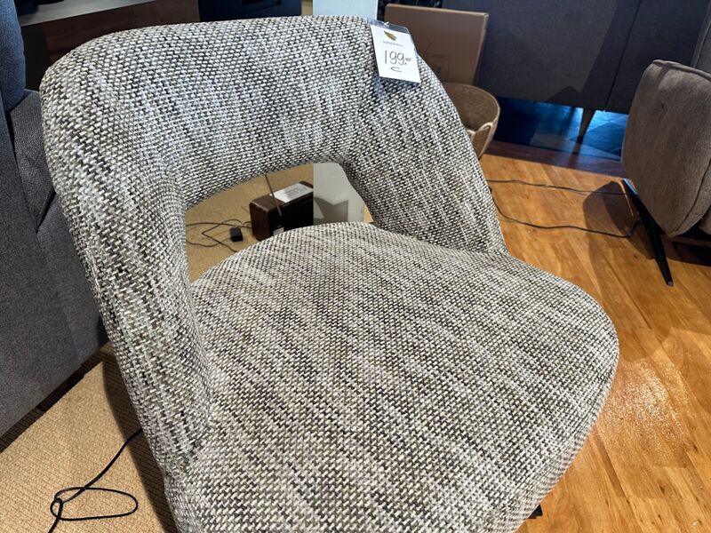 Draaifauteuil, zwarte poot, groengrijs – foto 4 – kavel bij Onlineveilingmeester, Joure