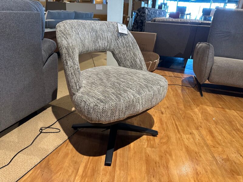 Draaifauteuil, zwarte poot, groengrijs – foto 3 – kavel bij Onlineveilingmeester, Joure