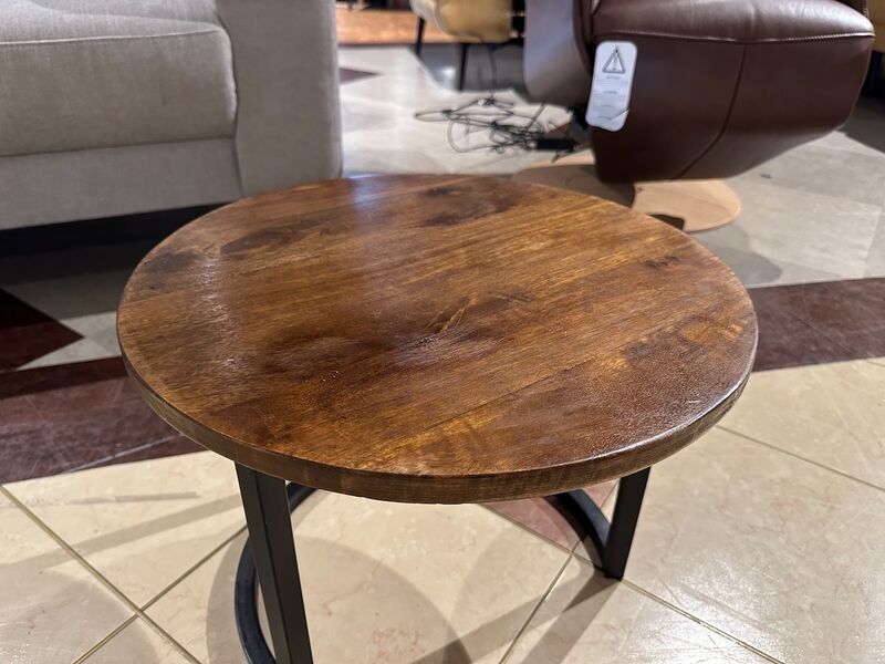 Salontafel rond Tower, mango/zwart