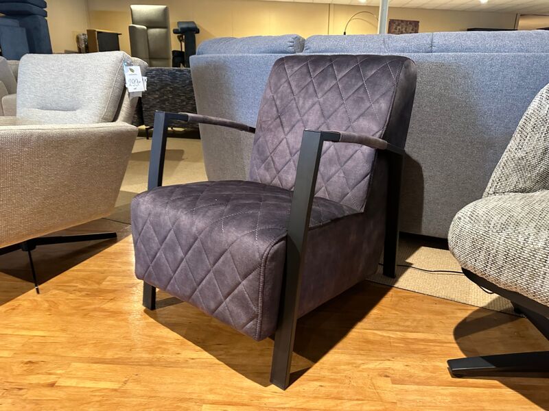 Fauteuil, zwart onderstel, antraciet