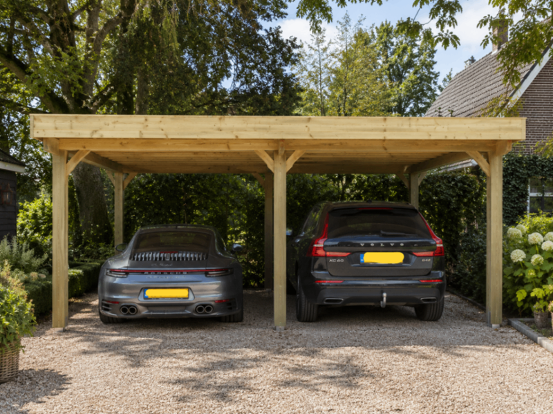 Dubbele carport 1000x600x270 cm, Vrijstaand