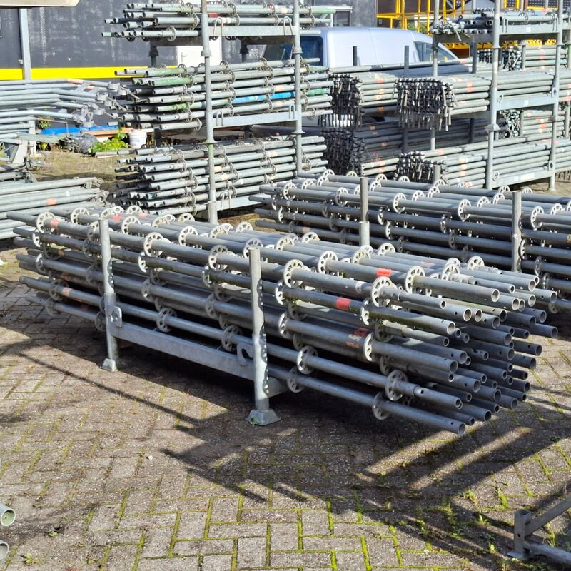Ca. 46x Staanders met pen, Layher, Allround | 300cm (ring 50), in transportbok – kavel bij Onlineveilingmeester, Smilde