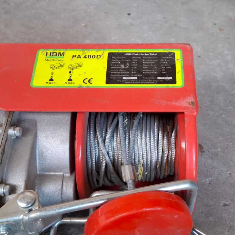 Elektrische takel, HBM, PA 400D, 2020, met hijsconstructie – foto 3 – kavel bij Onlineveilingmeester, Smilde