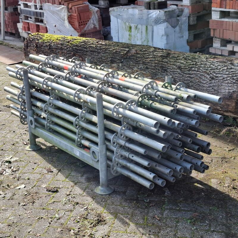 Ca. 54x Staanders met pen, Layher, Allround | 200cm (ring 50), in transportbok – foto 3 – kavel bij Onlineveilingmeester, Smilde
