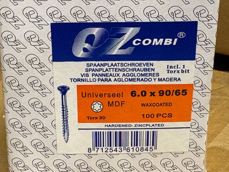 Ca. 24x 100 pack spaanplaatschroeven QZ-Combi, 6x90/65 – foto 2 – kavel bij Onlineveilingmeester