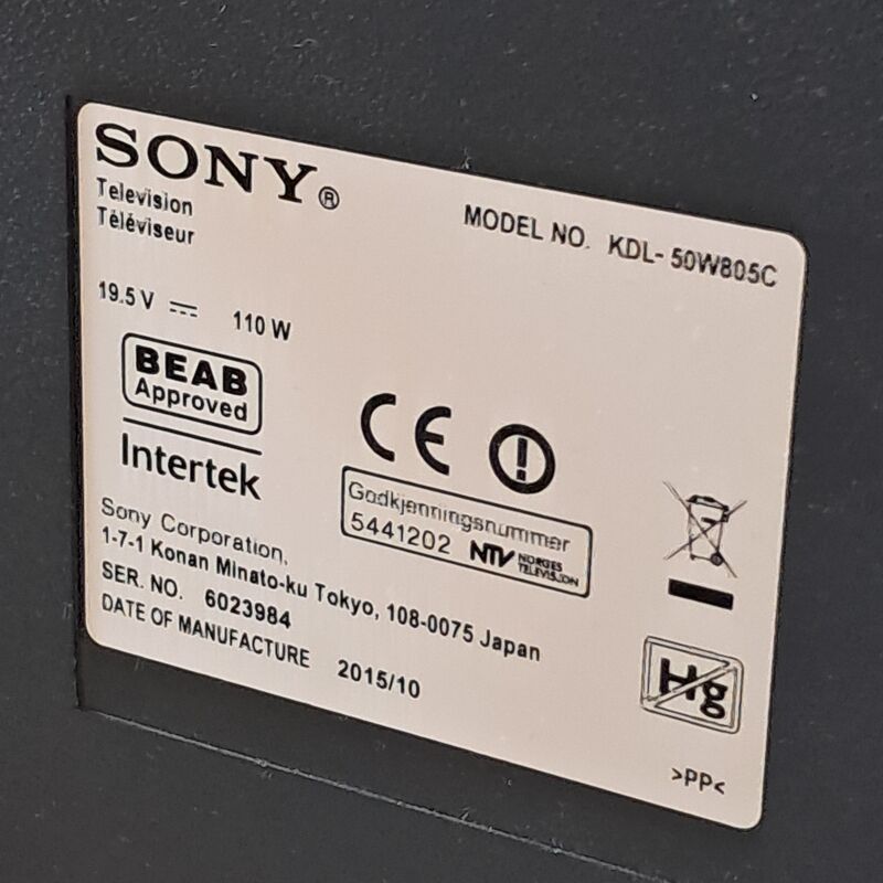 Televisie op verrijdbare Standaard, Sony, KDL-50W805C, 2015 – foto 9 – kavel bij Domeinen Roerende Zaken, Groningen