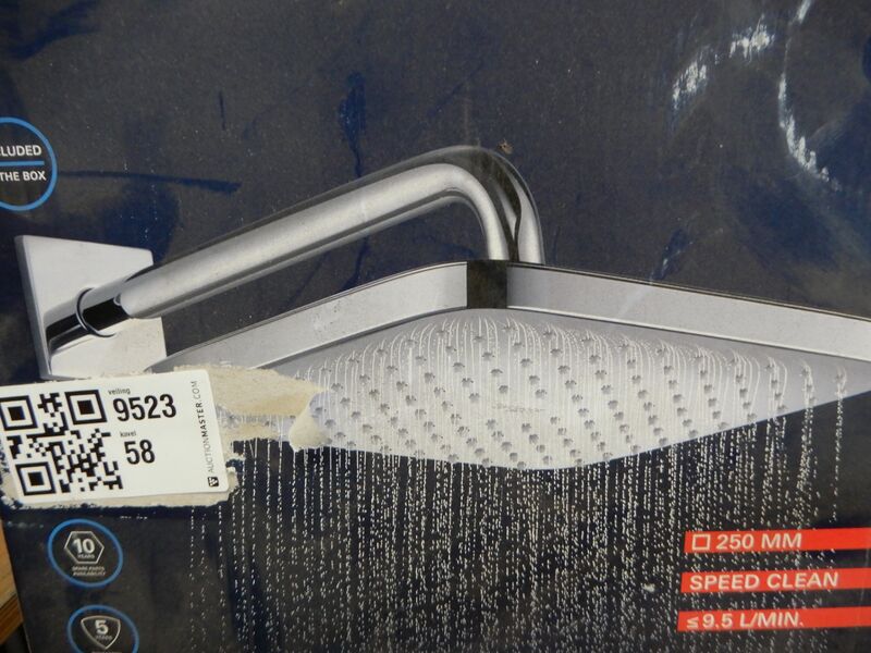 Regendouchekop met wandhouder, Grohe, 250 cube, chroom – kavel bij Onlineveilingmeester, Assen