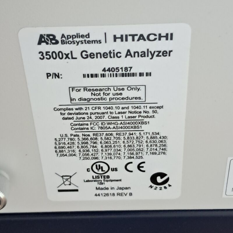 Analysesysteem, Applied Biosystems Hitachi, 3500xL Genetic Analyzer, 2013 – foto 5 – kavel bij Domeinen Roerende Zaken, Groningen