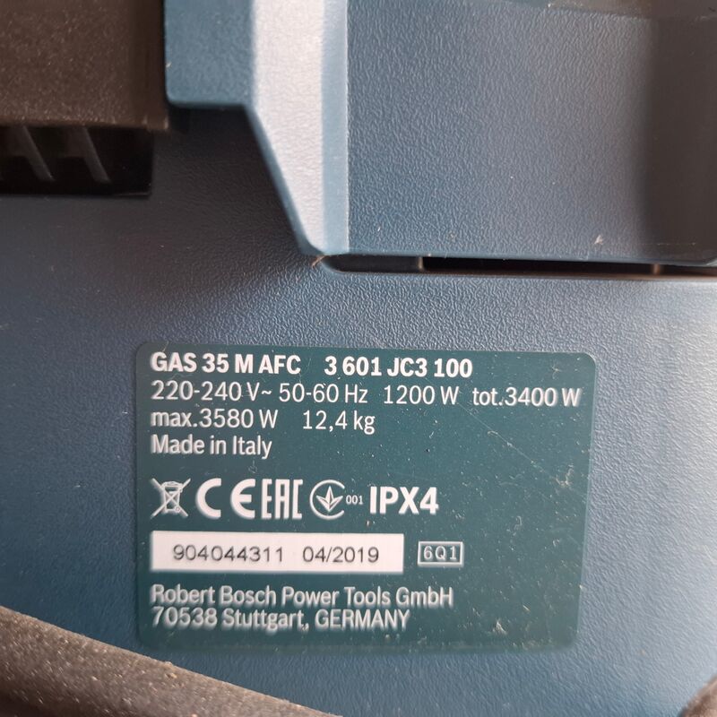 Bouwstofzuiger Bosch, GAS 35 M AFC, bouwjaar 2019 – foto 5 – kavel bij Onlineveilingmeester, Winsum