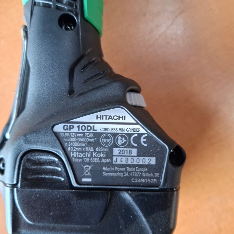 Accu rechte slijper Hitachi, GP10DL, bouwjaar 2018 – foto 3 – kavel bij Onlineveilingmeester, Winsum