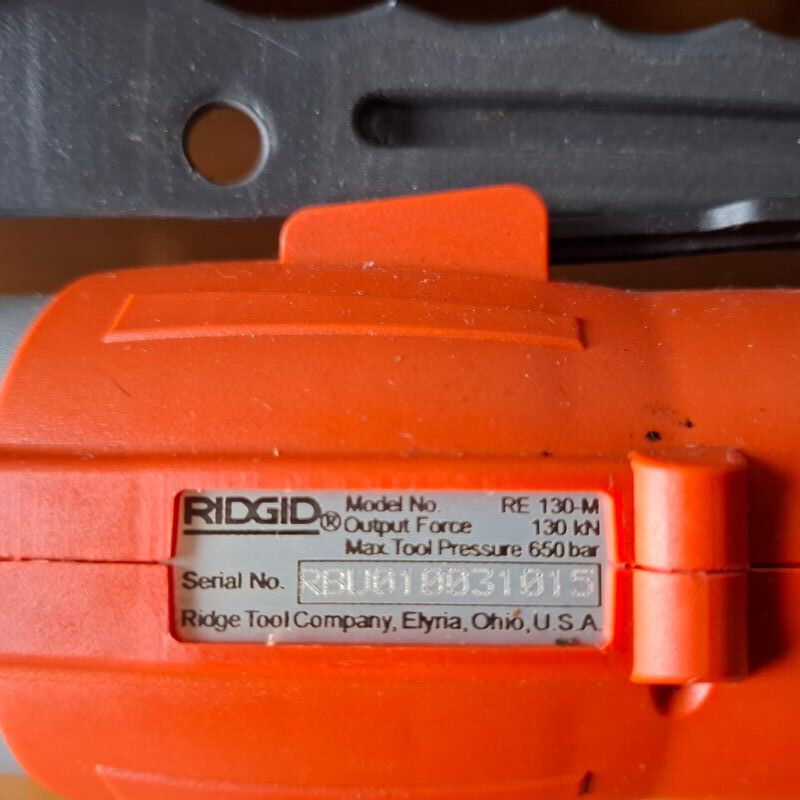 Hydraulisch krimpgereedschap Ridgid, RE 130-M – foto 4 – kavel bij Onlineveilingmeester, Winsum