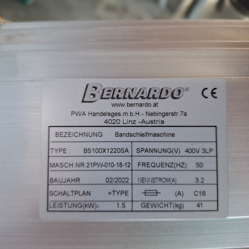 Bandschuurmachine Bernardo, BS 100x1220 S – foto 6 – kavel bij Onlineveilingmeester, Winsum