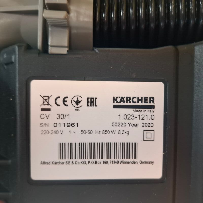 Tapijtborstelzuiger Karcher, CV 30/1, bouwjaar 2020 – foto 5 – kavel bij Onlineveilingmeester, Winsum