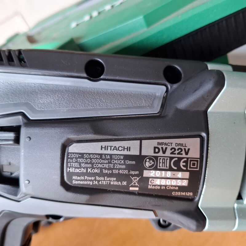 Klopboormachine Hitachi, DV 22V, bouwjaar 2018 – foto 5 – kavel bij Onlineveilingmeester, Winsum