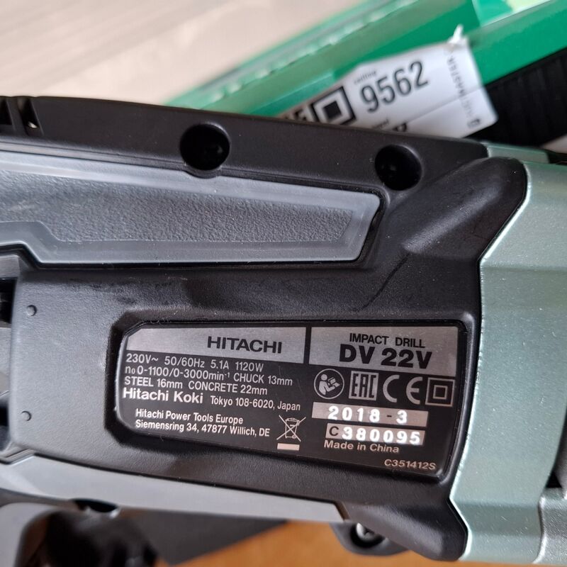 Klopboormachine Hitachi, DV 22V, bouwjaar 2018 – foto 5 – kavel bij Onlineveilingmeester, Winsum