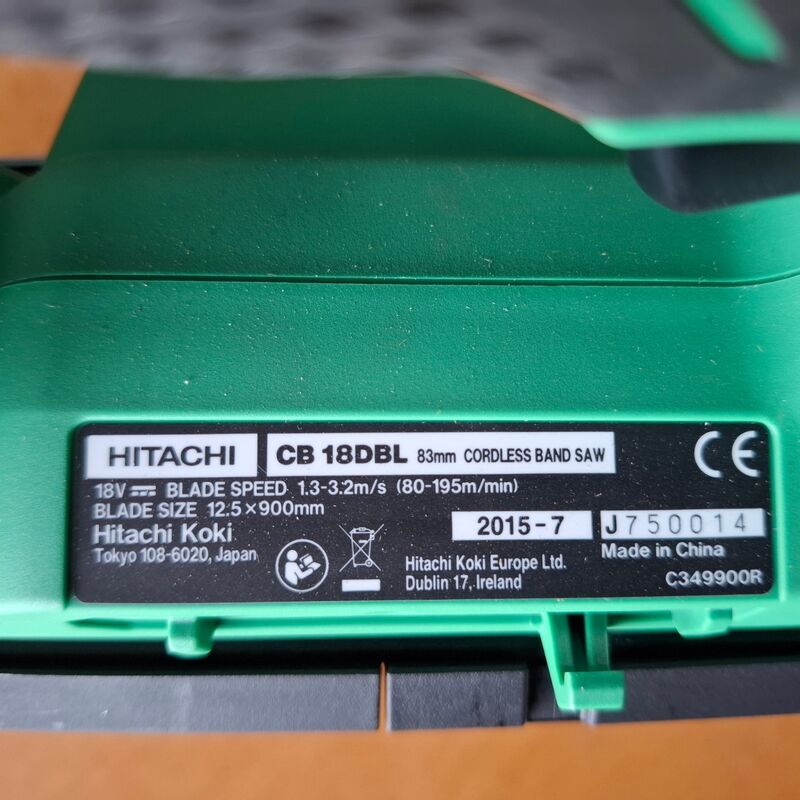 Accu bandzaag Hitachi, CB 18DBL, bouwjaar 2015 – foto 5 – kavel bij Onlineveilingmeester, Winsum