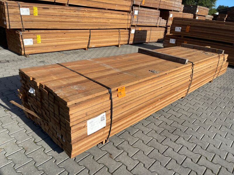 Ca. 204x Guyana Teak Planken Fijnbezaagd, 31x80mm, lengte 25/400cm, 83/430cm, 96/460cm – foto 3 – kavel bij Onlineveilingmeester