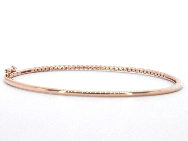 Rosegouden bangle armband met natuurlijke briljant geslepen diamanten – foto 4 – kavel bij Onlineveilingmeester