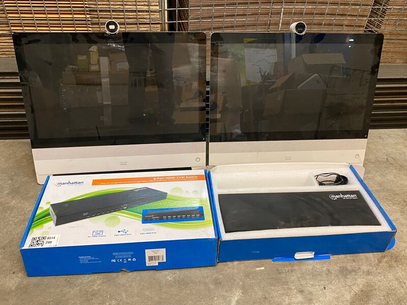 2x Switch en Beeldscherm, Cisco Webex DX80, HDMI KVM – kavel bij Onlineveilingmeester, Gramsbergen