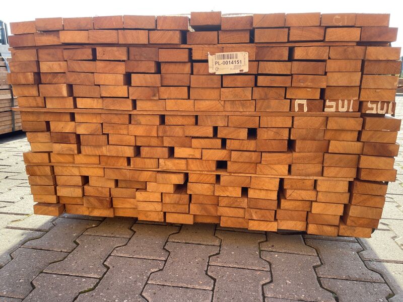 Ca. 130x Guyana Teak Planken Fijnbezaagd, 31x80mm, lengte 26/460cm, 104/490cm – foto 2 – kavel bij Onlineveilingmeester