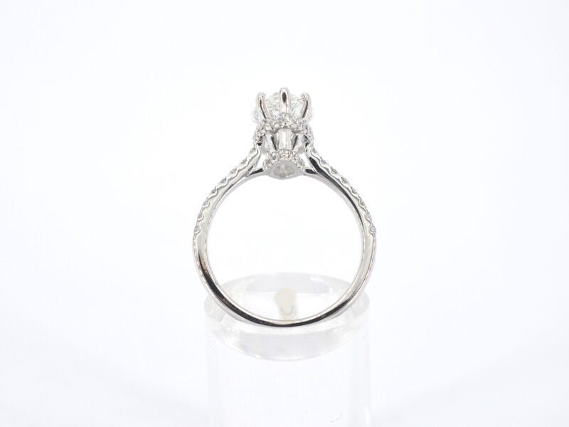 Witgouden solitaire ring met een marquise diamant van 2.00 carat met hidden Halo – foto 7 – kavel bij Onlineveilingmeester