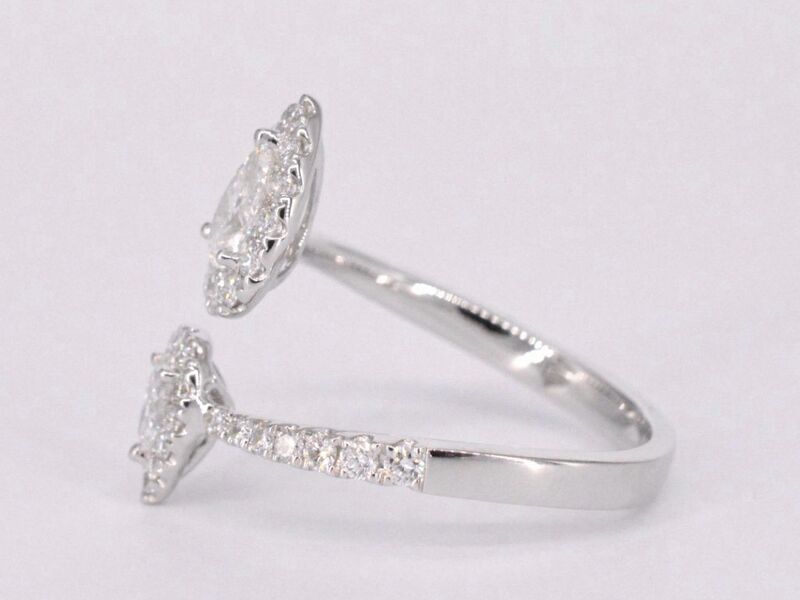 Witgouden rijring met pearshape en Briljant geslepen diamanten 1.25 carat – foto 8 – kavel bij Onlineveilingmeester