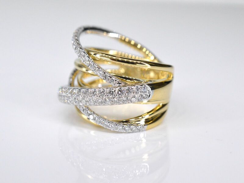 Gouden design ring met diamanten – foto 3 – kavel bij Onlineveilingmeester