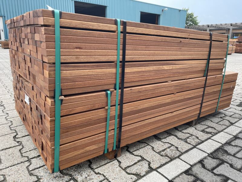 Ca. 346x Guyana Teak Planken Geschaafd, 27x70mm, lengte 168/155cm, 178/185cm – foto 2 – kavel bij Onlineveilingmeester