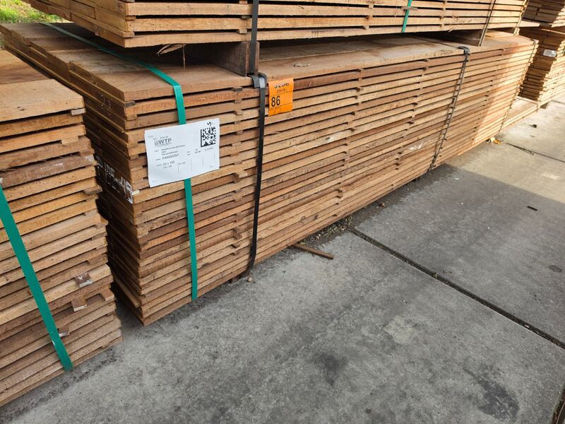 Ca. 138x Guyana Teak Beschoeiingsplanken, 20x150mm, lengte 120/300cm, 18/400cm – foto 4 – kavel bij Onlineveilingmeester