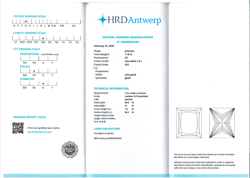 Diamant - 1.78 carat echte diamant (gecertificeerd) – foto 3 – kavel bij Onlineveilingmeester