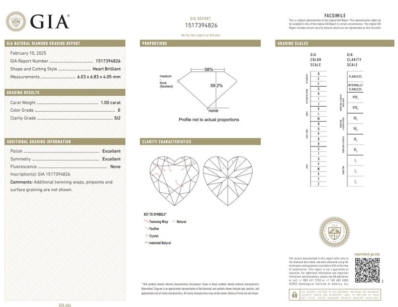 Diamant - 1.00 carat echte natuurlijke hart geslepen diamant (GIA gecertificeerd) – foto 3 – kavel bij Onlineveilingmeester