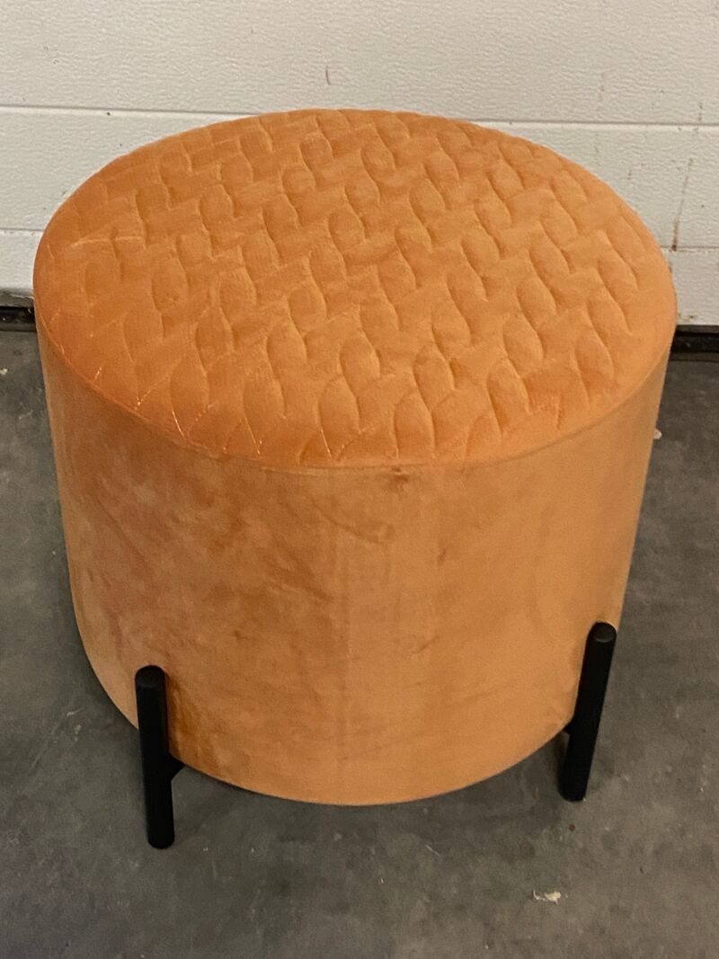 Kruk met velvet bekleding, terra – foto 2 – kavel bij Onlineveilingmeester, Gramsbergen