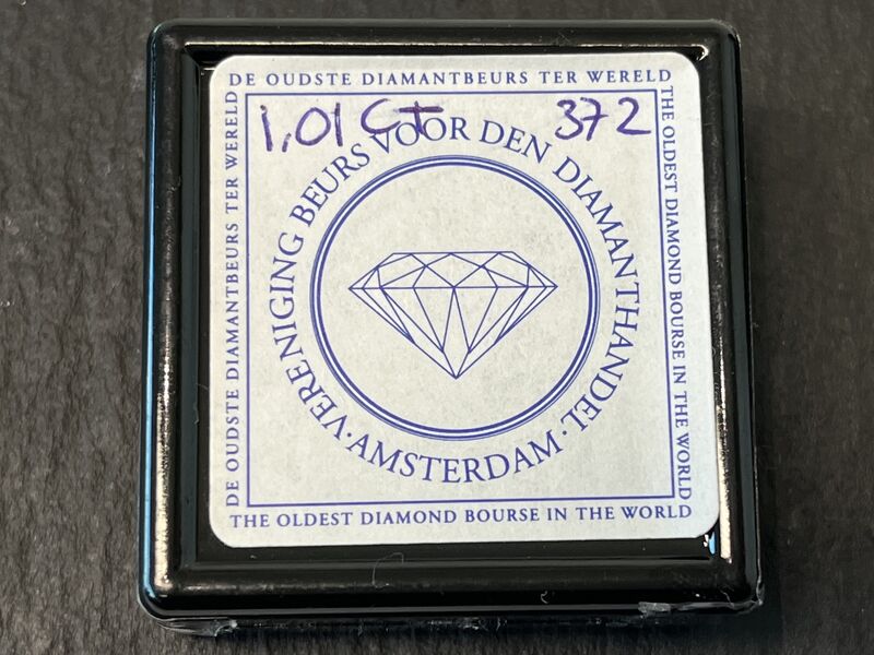Diamant - 1.01 carat echte natuurlijke briljant geslepen diamant – foto 2 – kavel bij Onlineveilingmeester