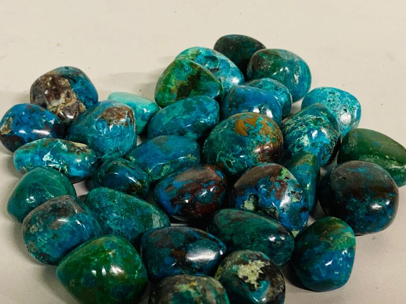 Chrysocolla trommelstenen – foto 3 – kavel bij Onlineveilingmeester, Gramsbergen
