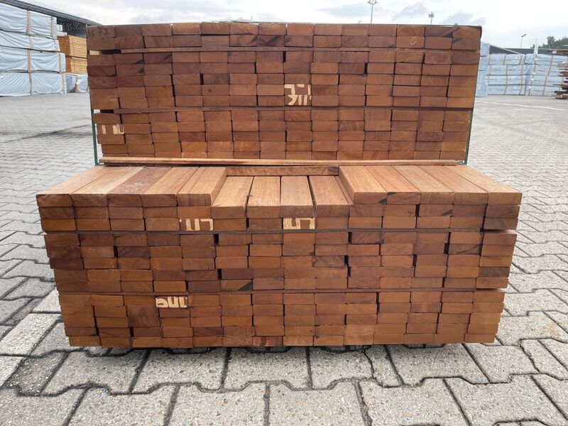 Ca. 346x Guyana Teak Planken Geschaafd, 27x70mm, lengte 168/155cm, 178/185cm – foto 3 – kavel bij Onlineveilingmeester