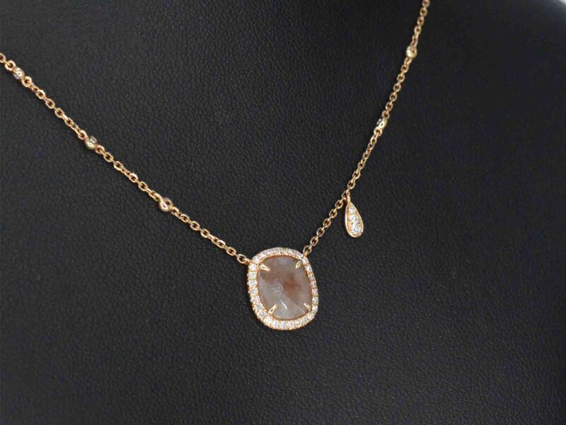 Gouden halsketting met diamanten – foto 4 – kavel bij Onlineveilingmeester