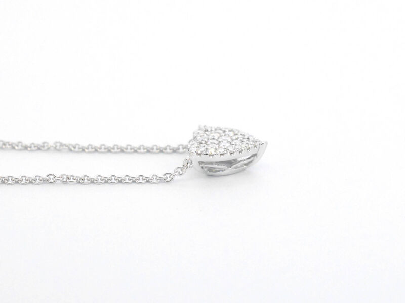 Witgouden hartvormige hanger en collier vol met diamanten – foto 7 – kavel bij Onlineveilingmeester