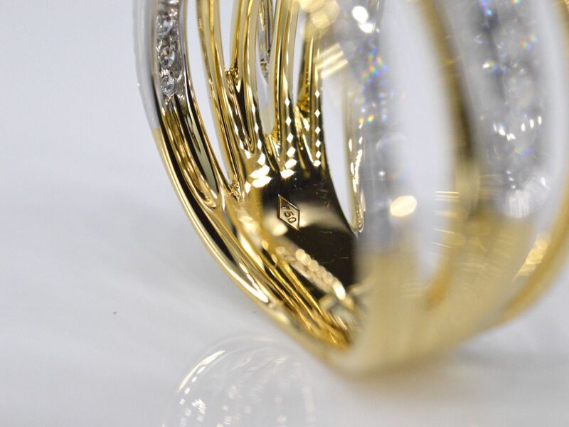 Gouden design ring met diamanten – foto 4 – kavel bij Onlineveilingmeester