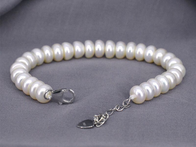 Parel armband met echte parels en een zilveren sluiting - juwelierskwaliteit – foto 4 – kavel bij Onlineveilingmeester