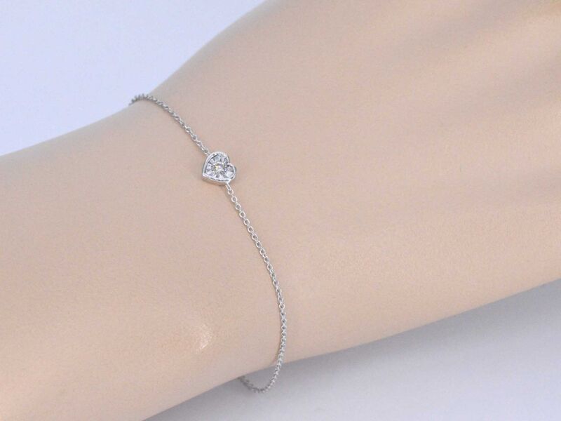 Witgouden armband met diamanten hartje 0.10 carat – foto 2 – kavel bij Onlineveilingmeester