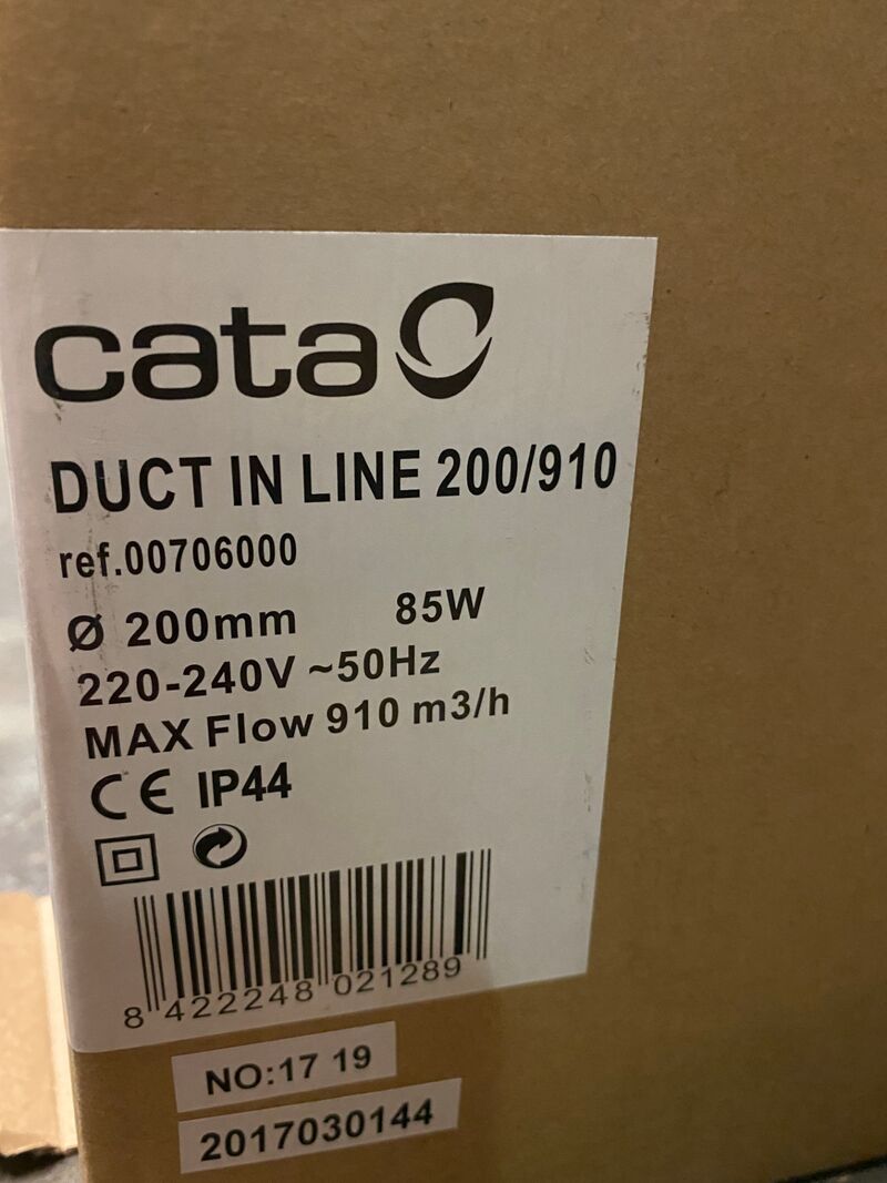 Buisventilator 200mm mixed flow met timer, Cata – foto 3 – kavel bij Onlineveilingmeester, Gramsbergen