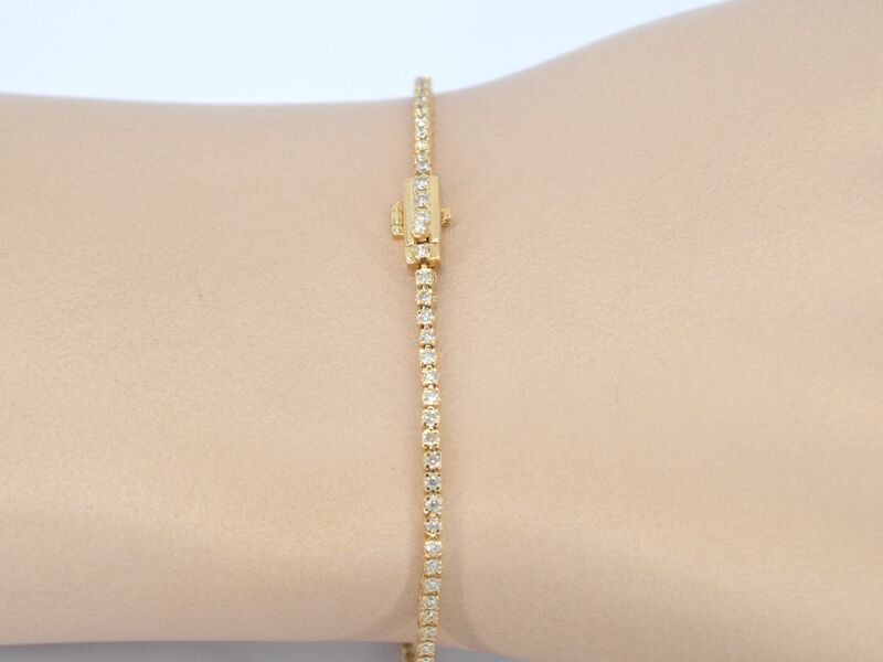 Gouden tennisarmband met diamanten 1.00 carat – foto 3 – kavel bij Onlineveilingmeester