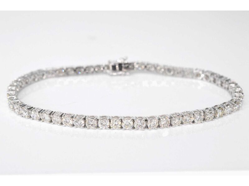 Witgouden tennisarmband met 8.00 carat diamant – kavel bij Onlineveilingmeester