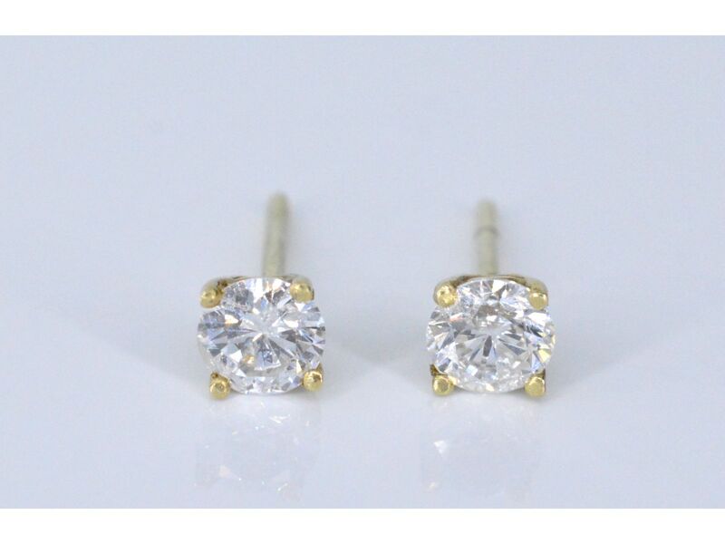Gouden diamanten oorbellen van 1.00 carat – foto 3 – kavel bij Onlineveilingmeester