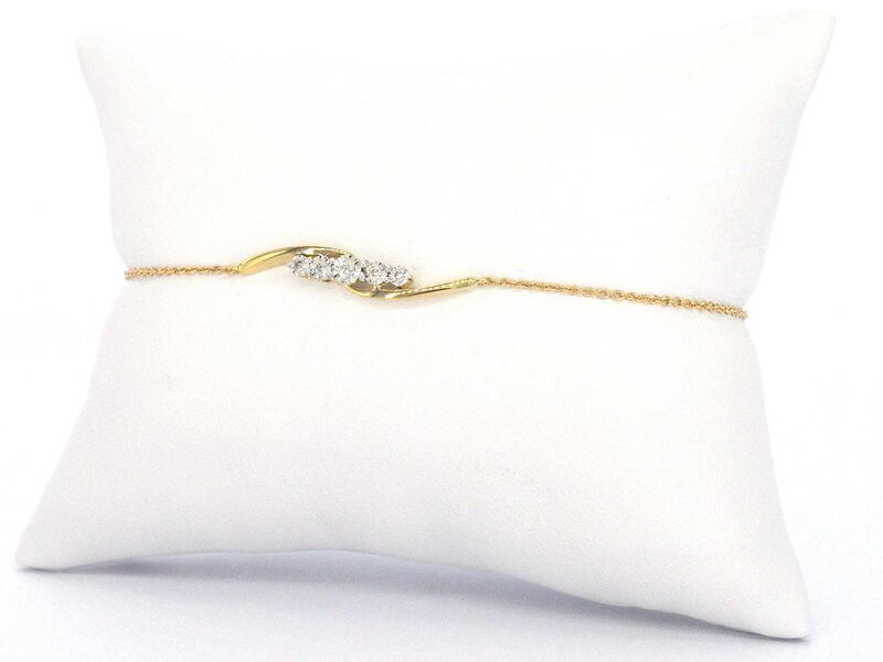 Gouden armband met diamanten in een rij gezet – foto 3 – kavel bij Onlineveilingmeester